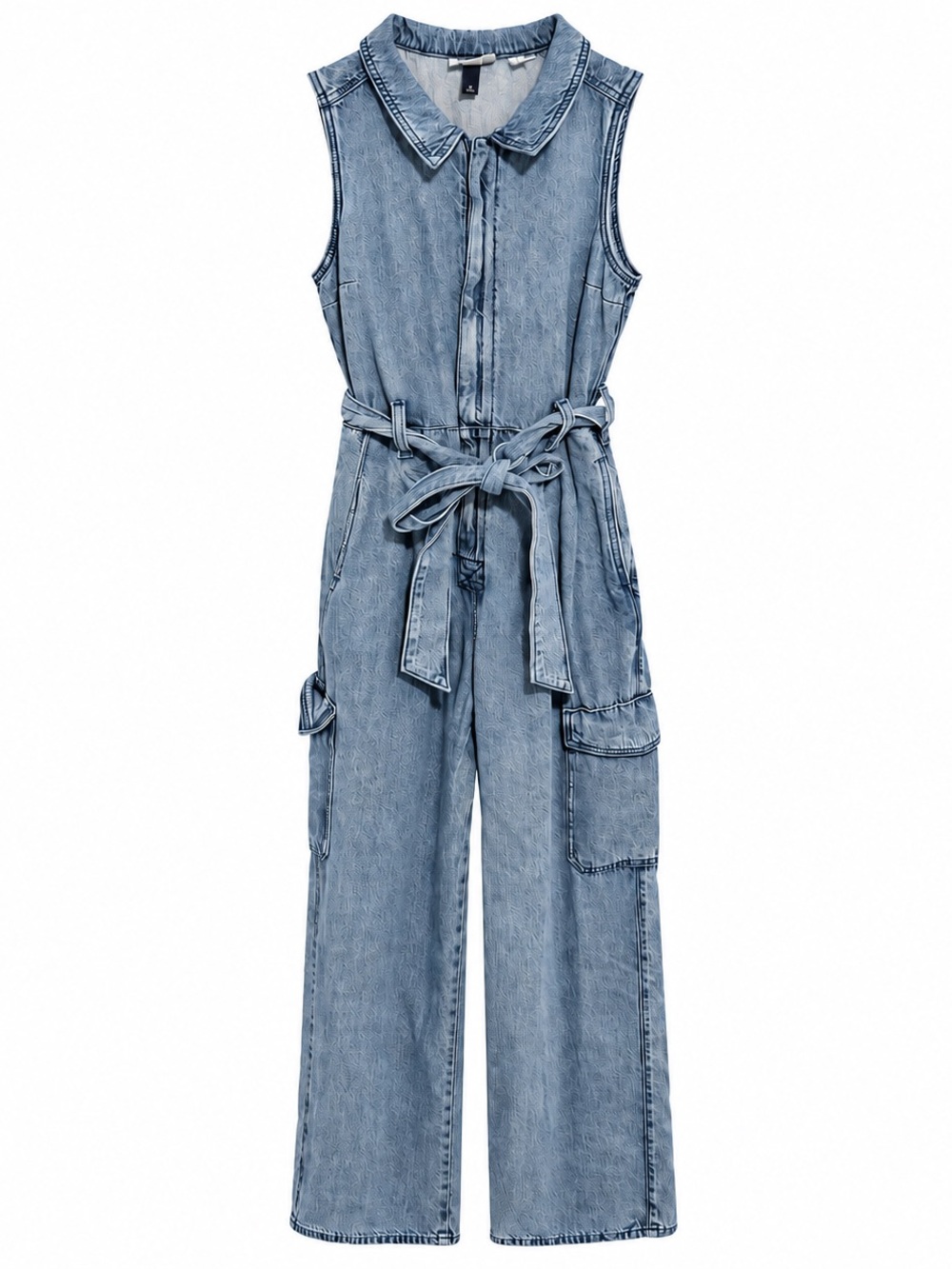 Universal Thread Denim Cargo Utility Jumpsuit Medium Wash Size 8